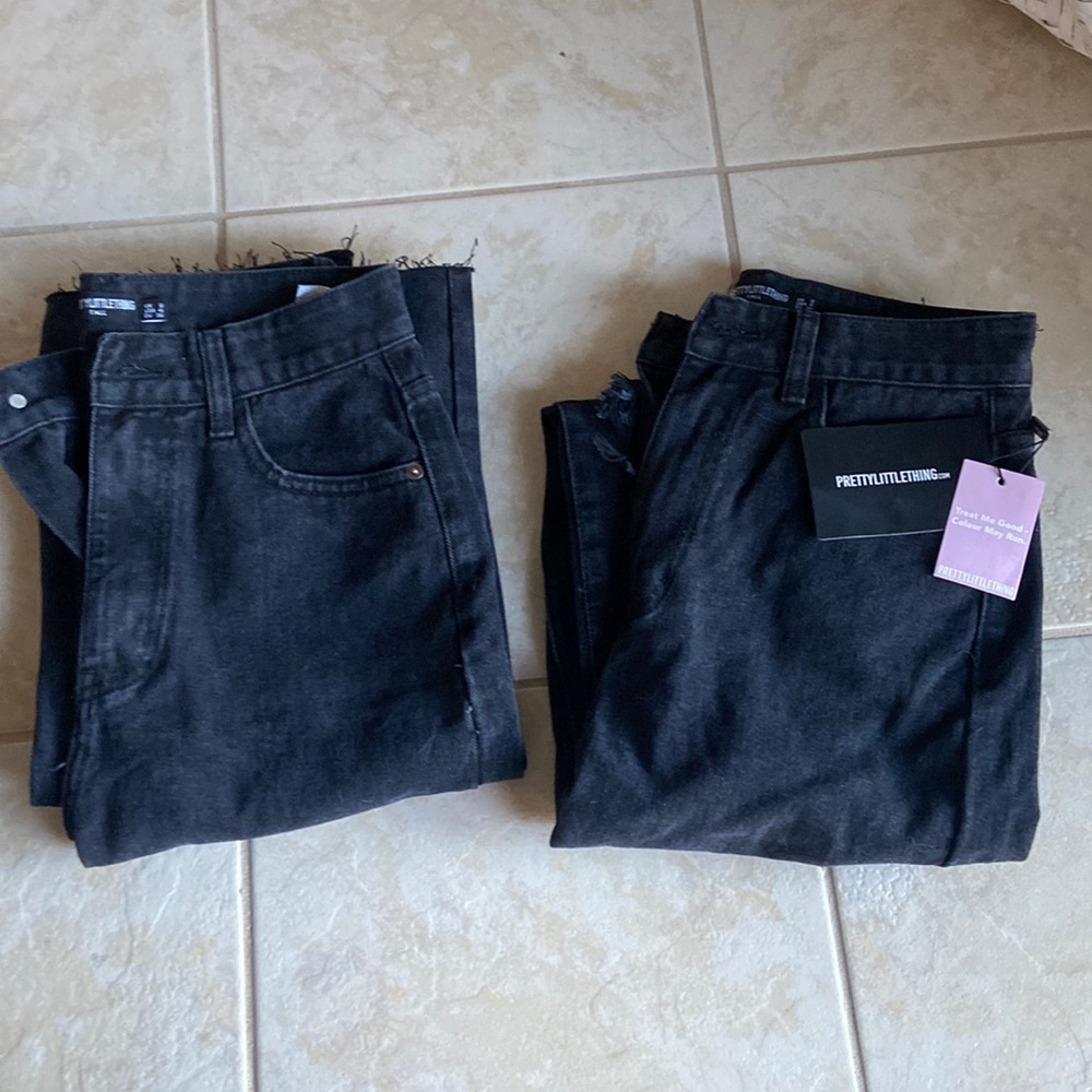 2. TALL washed black long leg, straight leg jeans. From PrettyLittleThing.